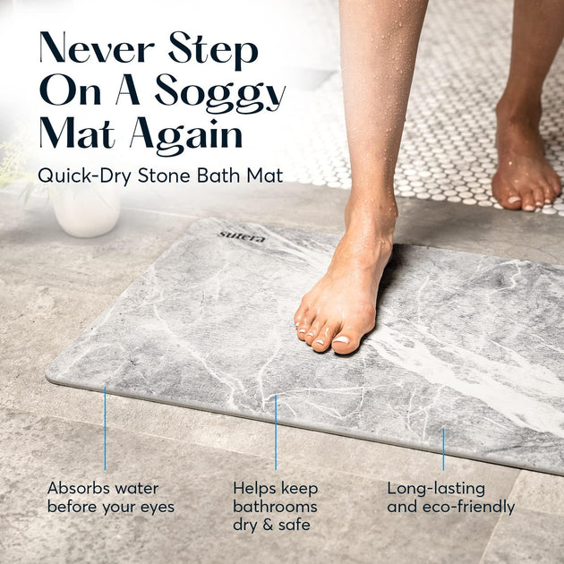 Memory Foam Stone Bath Mat, Quick Dry Bath Rug, Super Water